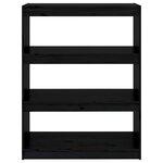 vidaXL Bibliothèque/Séparateur de pièce Noir 80x30x103 5 cm Pin solide