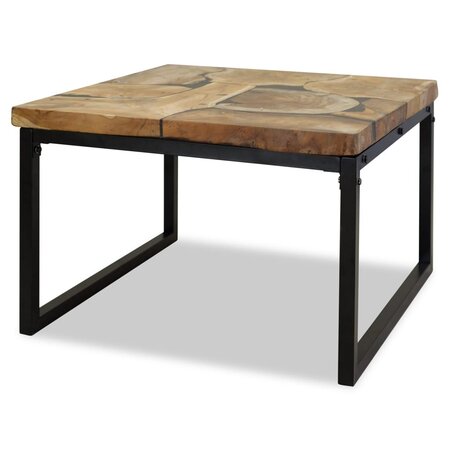 vidaXL Table basse Teck Résine 60 x 60 x 40 cm