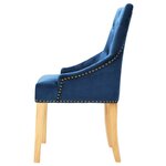 vidaXL Chaises à manger lot de 2 bleu chêne massif et velours
