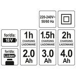 YATO Chargeur 18V Noir