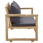 vidaXL Banc de jardin avec coussins 115 cm Bambou