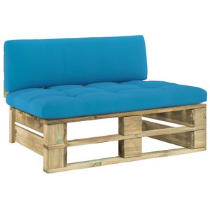 vidaXL Canapé central palette de jardin vert bois de pin imprégné