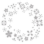 Poch.à estamper:Couronne fleurs Négatif  env. ø 7 5cm  1 pce.