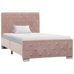 vidaXL Cadre de lit Rose Velours 90x200 cm