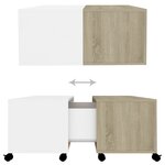vidaXL Table basse Blanc et chêne sonoma 75x75x38 cm Aggloméré
