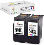 2 cartouche d'encre compatibles avec canon 540xl 541xl