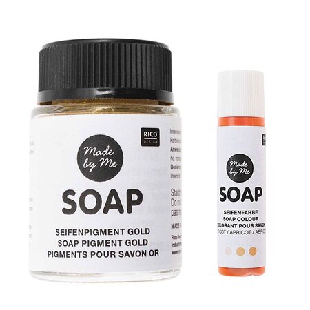 Pigment doré pour savon 20 ml + colorant orange abricot