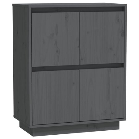 vidaXL Buffet Gris 60x34x75 cm Bois massif de pin