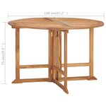 vidaXL Mobilier à dîner d'extérieur pliable 5 Pièces Bois solide de teck
