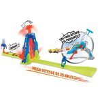 LA LÉGENDE DE SPARK – Piste des Pendules +1 Lanceur Turbo Réacteur + Véhicule 29km/h Hardy – Circuit Voiture Piste Pendule - 5 ans+