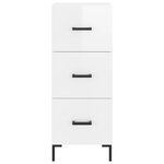 vidaXL Buffet haut Blanc brillant 34 5x34x180 cm Bois d'ingénierie