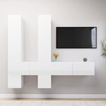 vidaXL Ensemble de meuble TV 6 Pièces Blanc brillant Aggloméré
