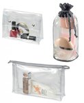 Lot de 3 pochettes transparentes différentes - maquillage - trousse toillette