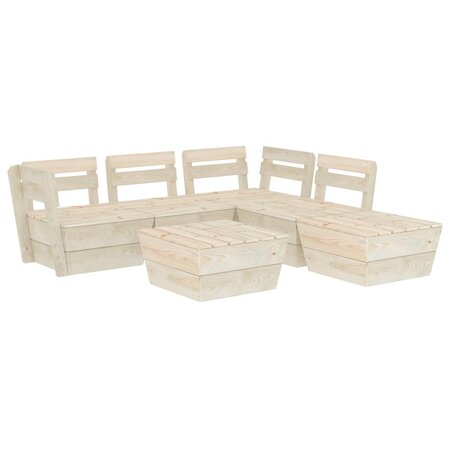 vidaXL Salon de jardin palette 6 Pièces Bois d'épicéa imprégné