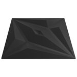 vidaXL Panneaux muraux 48 Pièces noir 50x50 cm EPS 12 m² étoile