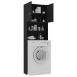 vidaXL Meuble de machine à laver Noir 64x25 5x190 cm Bois d'ingénierie