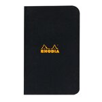 Rhodia - Cahier piqué noir, 7,5 x 12 cm, 5x5, 48 pages non microperforées