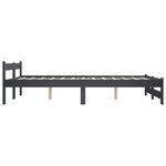 vidaXL Cadre de lit Gris foncé Bois de pin massif 180x200 cm