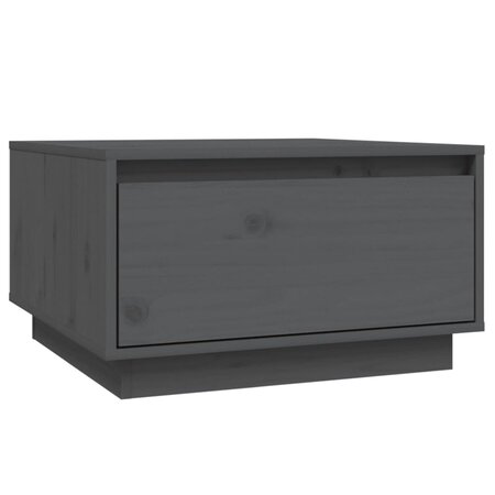 vidaXL Table basse Gris 55x56x32 cm Bois massif de pin