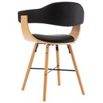 vidaXL Chaises à manger lot de 4 noir similicuir et bois courbé