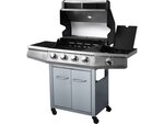 Barbecue gaz avec LED "Bingo 5" - 5 Brûleurs dont 1 latéral - 15.2kW + Housse protection - Argenté