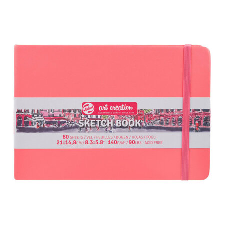 Carnet croquis - 21 x 14 8cm - 80 feuilles - 140g - corail - royal talens