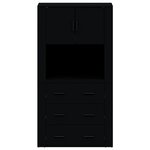 vidaXL Buffet haut Noir Bois d'ingénierie