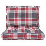 vidaXL Coussins de palette 2 Pièces motif à carreaux rouge tissu
