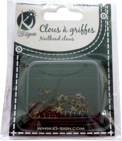 Clous rivet à griffes Étoile ø8mm Antic Bronze 40 pièces