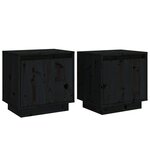 vidaXL Tables de chevet 2 Pièces Noir 40x30x40 cm Bois de pin solide