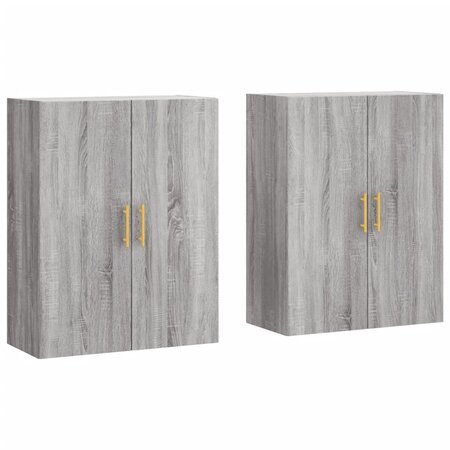 vidaXL Armoires murales 2 Pièces sonoma gris 69 5x34x90 cm