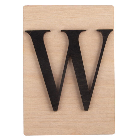 Lettre en bois W  FSC Mixed Credit  noir  10 5x14 8cm