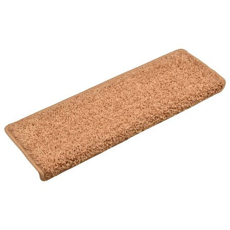 vidaXL Tapis d'escalier 15 Pièces 65x21x4 cm Marron