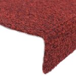 vidaXL Tapis autoadhésifs de marches 5 Pièces Rouge 56x17x3 cm Aiguilleté