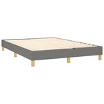 vidaXL Sommier tapissier et matelas et LED Gris foncé 140x190 cm Tissu