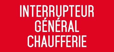 Autocollant vinyl - interrupteur général chaufferie - l.200 x h.100 mm uttscheid
