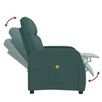 vidaXL Fauteuil de massage Vert foncé Tissu