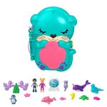 Polly pocket - coffret loutre aquatique - poupée mini-univers
