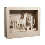 Kit bois cadre à motif 3d lama  fsc 100  nature  24x20x6 9cm  10 pces  boîte 1kit