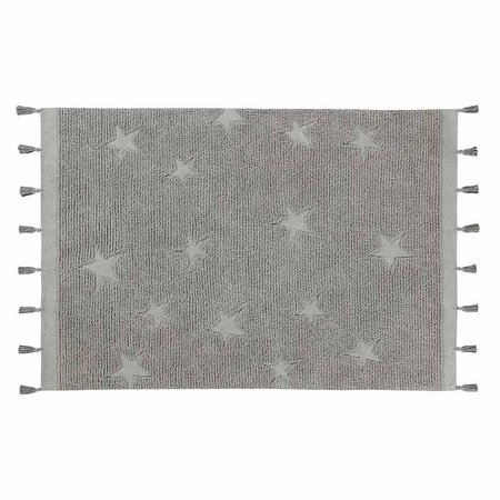 Tapis coton motif star - gris - 120 x 175