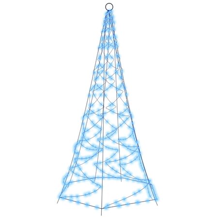 vidaXL Sapin de Noël sur mât de drapeau 200 LED Bleues 180 cm