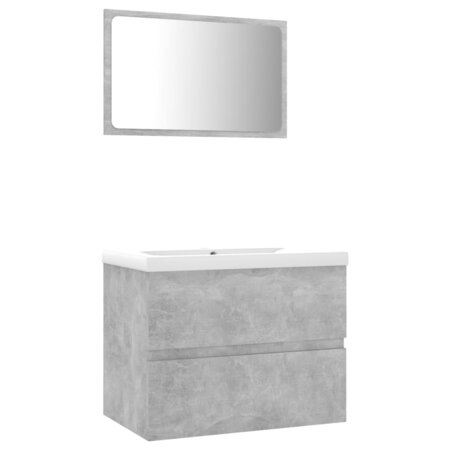 vidaXL Ensemble de meubles de salle de bain Gris béton Aggloméré