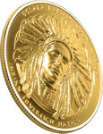 Monnaie en or 50 dollars g 31.1 (1 oz) millésime 2023 indian chief crazy horse 1