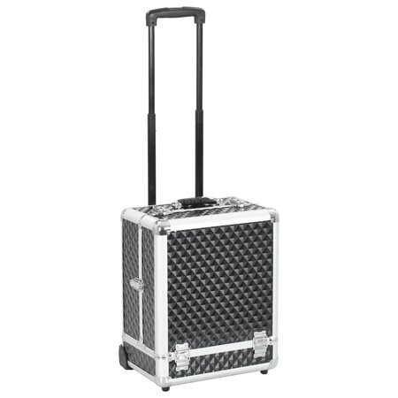 vidaXL Chariot à maquillage 35x29x45 cm Noir Aluminium