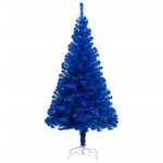vidaXL Sapin de Noël artificiel avec support bleu 240 cm PVC