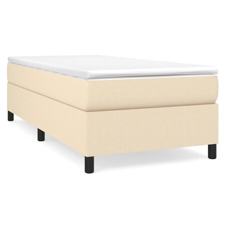 vidaXL Sommier à ressorts de lit Crème 90x200 cm Tissu