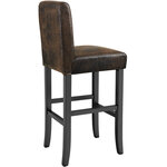 Tectake lot de 2 chaises de bar - marron foncé