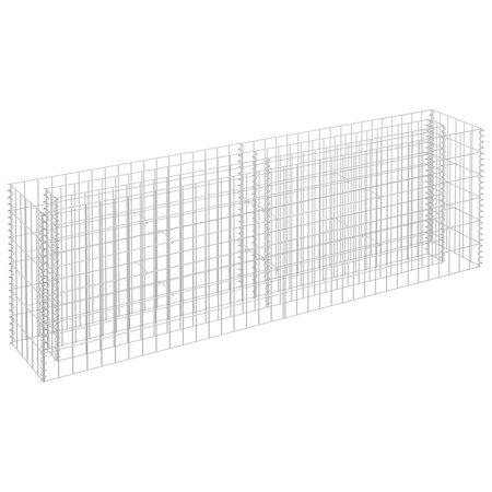 vidaXL Lit surélevé à gabion Acier galvanisé 180x30x60 cm