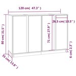 vidaXL Buffet Blanc 120x35x80 cm Bois massif de pin