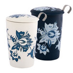 Tasse en porcelaine à double paroi avec infuseur luna blanche